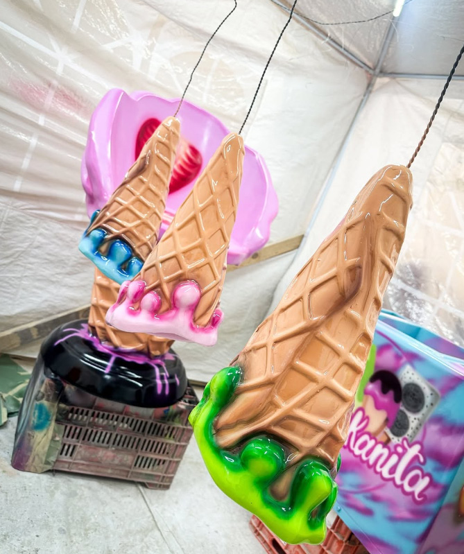Lámpara Cono de Helado Colgante